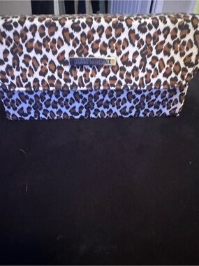 Leopard Print Travel Pouch - Brown/Black
